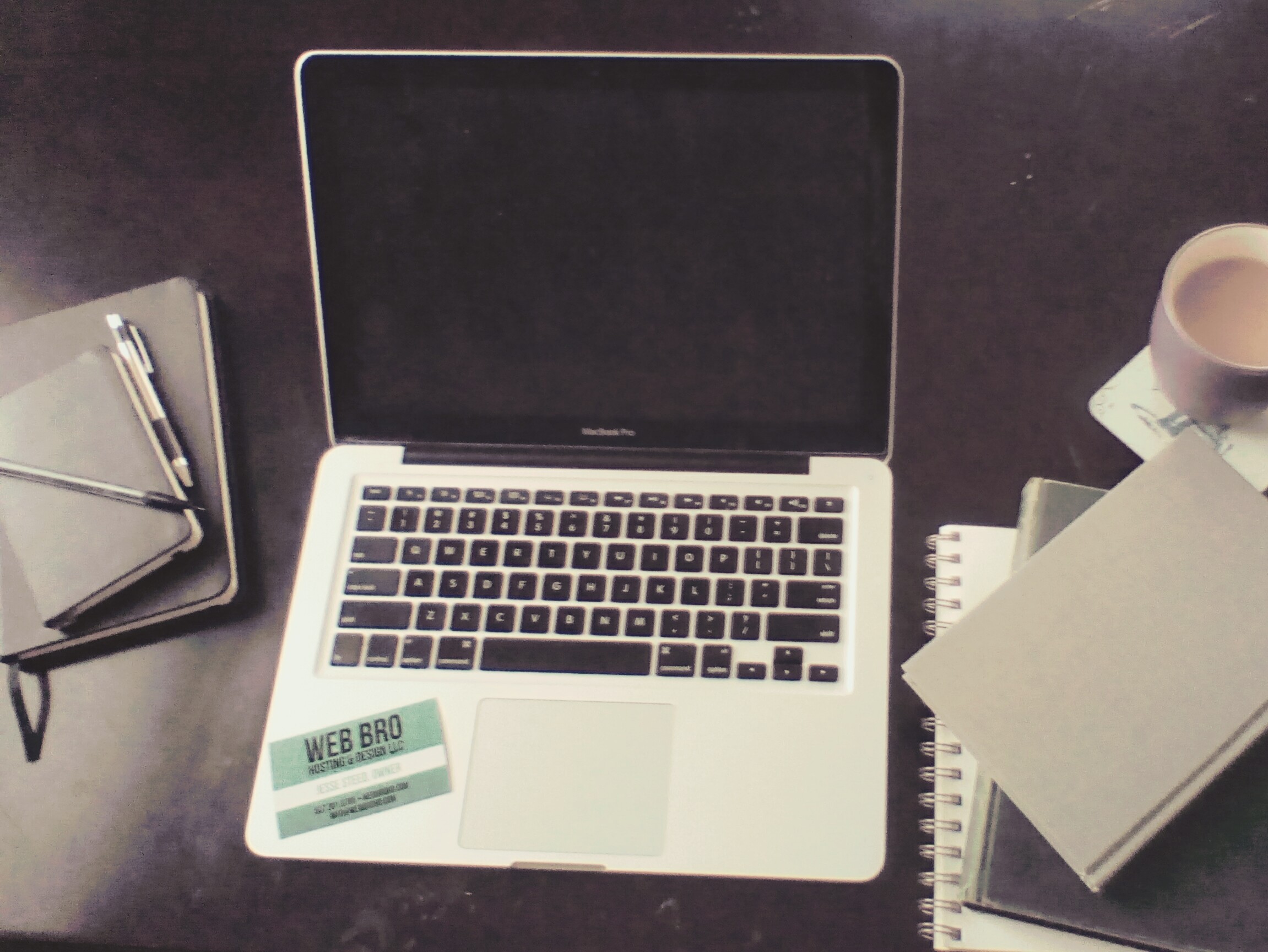 laptop and books